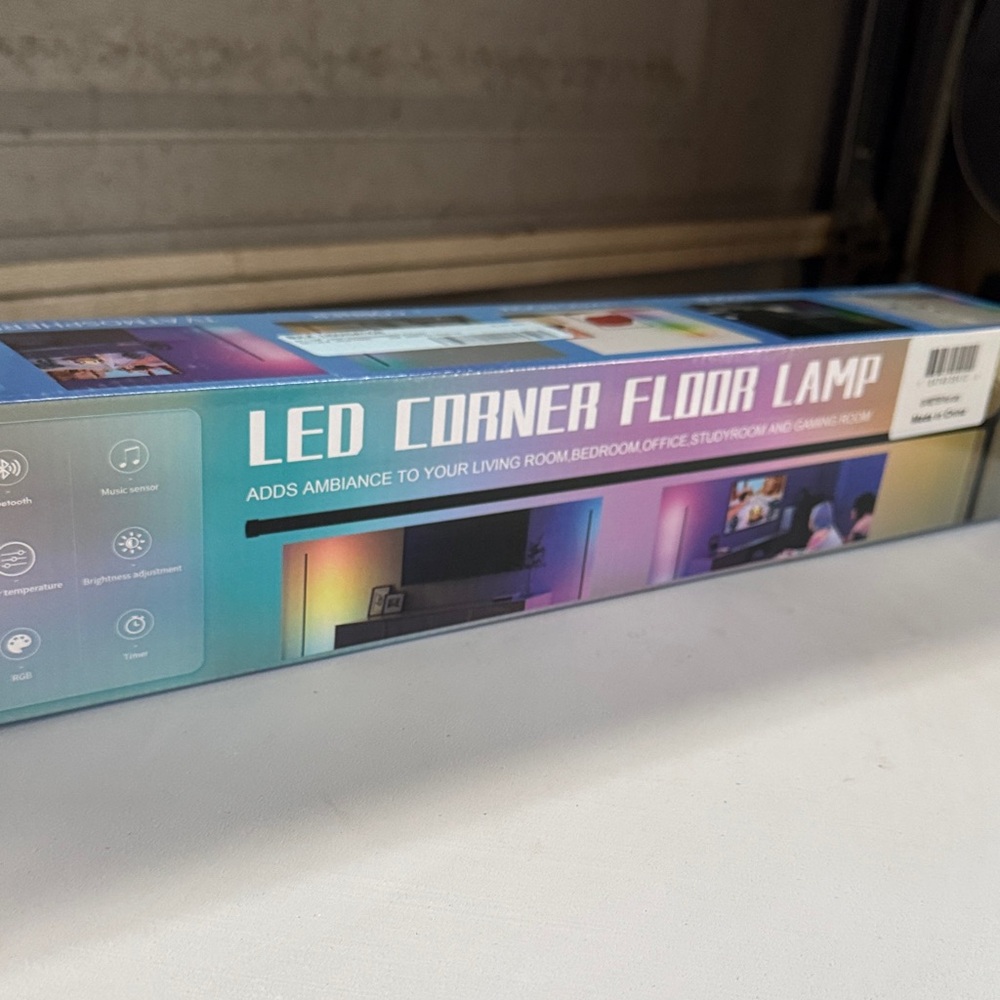 LED Corner Floor Lamp - Multi-Color Ambient Lighting